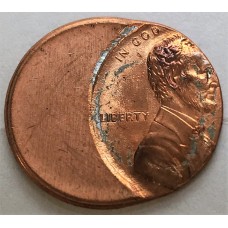 UNITED STATES OF AMERICA 1991 . ONE 1 CENT COIN . ERROR . 50% MIS-STRIKE